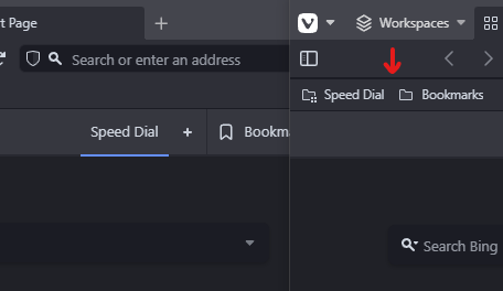 Vivaldi Browser Remove border lines of bookmark bar